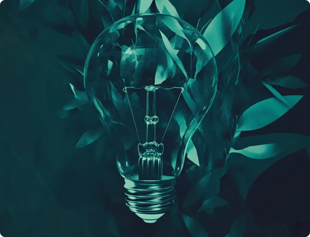 Lightbulb with a graphic background