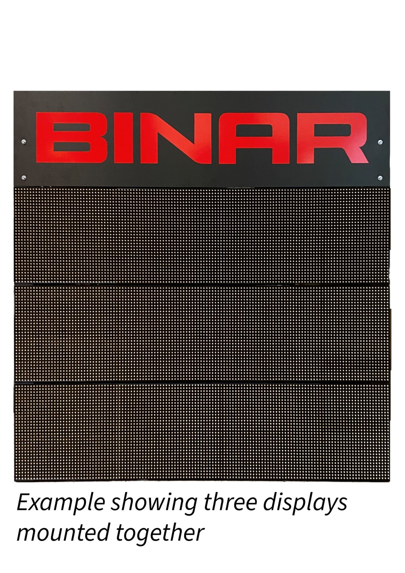 LED display with Binar logo