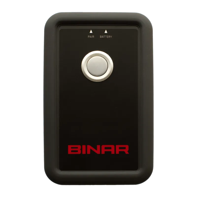 Binar device with pushbutton