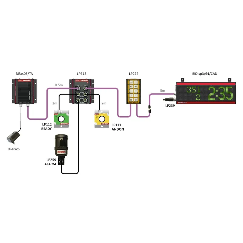 Technical diagram showing connections between Binar devices